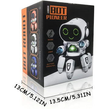 Lvelia Robot Toy for Kids, Intelligent Electronic Walking Dancing Robot Toys with Flashing Lights and Music for Age 3-12 Year Old Boys Girls Birthday Gift Present,Orange