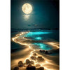 Moonlight Beach Diamond Art Kits for Adults Beginners, DIY Full Drill 5D Seaside Moon Diamond Art Kits for Home Wall Decor 12 x 16 Inch
