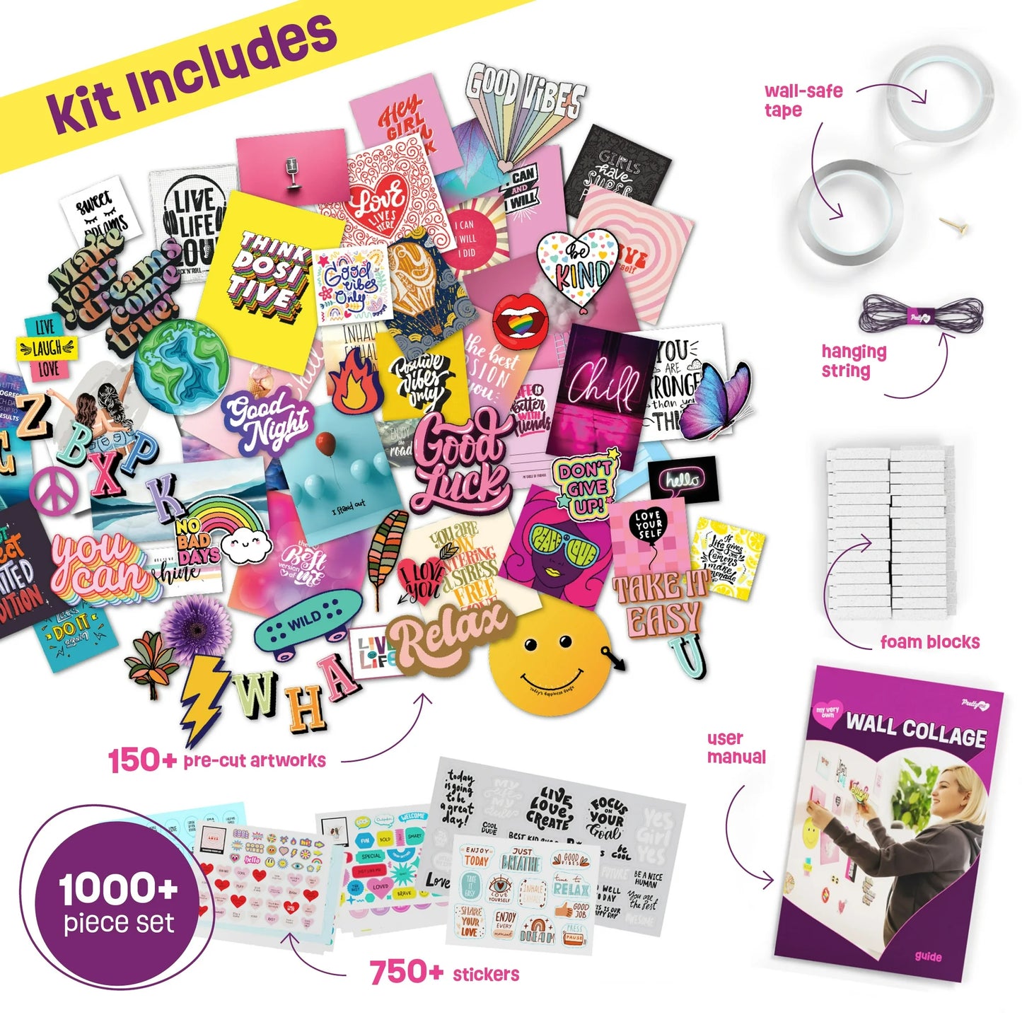 Wall Collage Craft Kit for Teen Girls – DIY Art Gift for Ages 11–16 – Fun Creative Project for Tweens