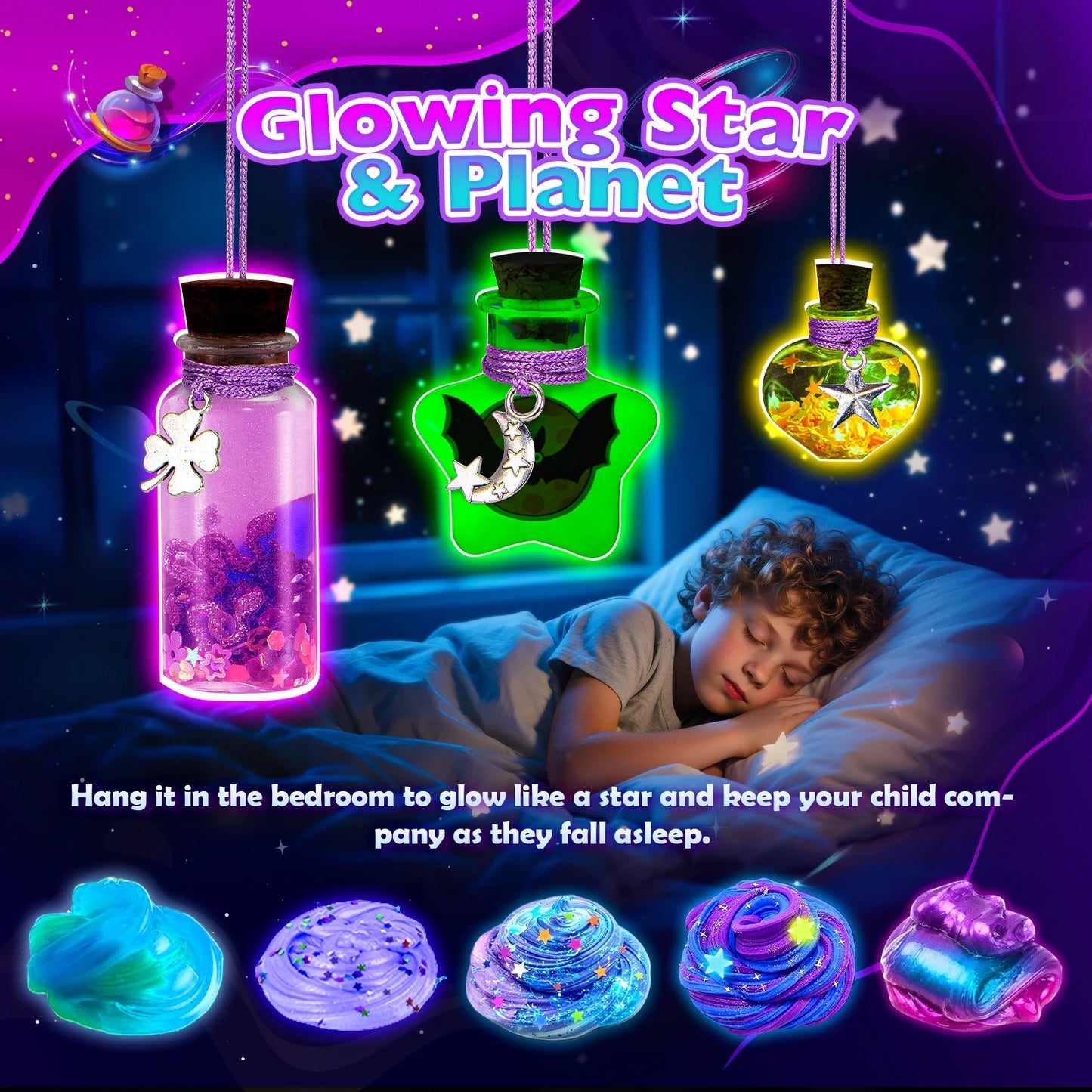 Slime Kits for Girls 6-9-12, Kids Slime Making Kit Gifts for 5 6 7 8 9 10 Years Old Girls Boys, Galaxy Slime Potion Kit, 6-12 Year Old Birthday Gift for Christmas