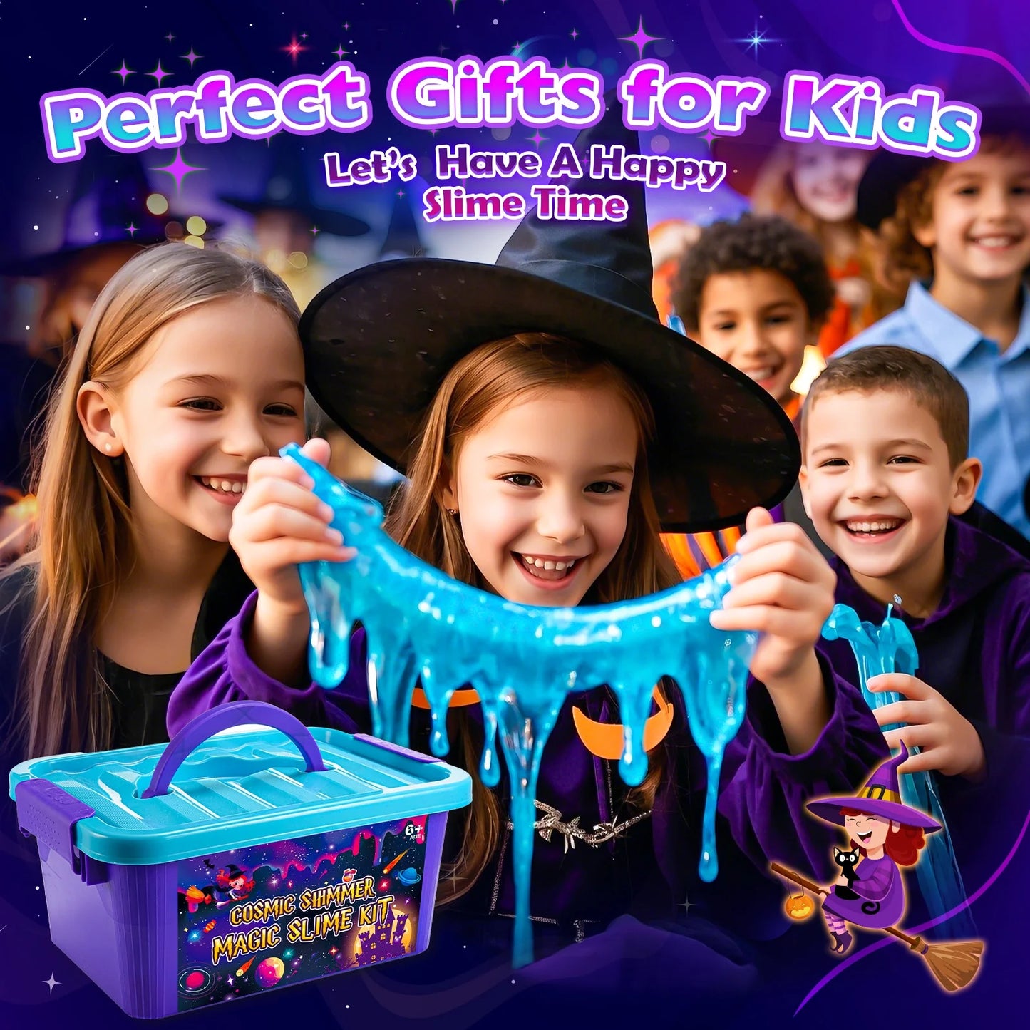 Slime Kits for Girls 6-9-12, Kids Slime Making Kit Gifts for 5 6 7 8 9 10 Years Old Girls Boys, Galaxy Slime Potion Kit, 6-12 Year Old Birthday Gift for Christmas