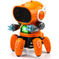 Lvelia Robot Toy for Kids, Intelligent Electronic Walking Dancing Robot Toys with Flashing Lights and Music for Age 3-12 Year Old Boys Girls Birthday Gift Present,Orange