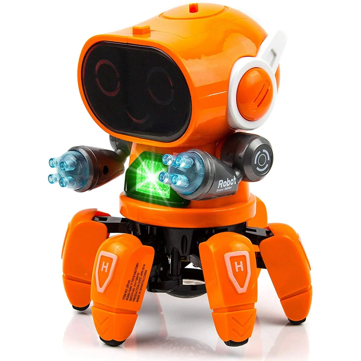 Lvelia Robot Toy for Kids, Intelligent Electronic Walking Dancing Robot Toys with Flashing Lights and Music for Age 3-12 Year Old Boys Girls Birthday Gift Present,Orange