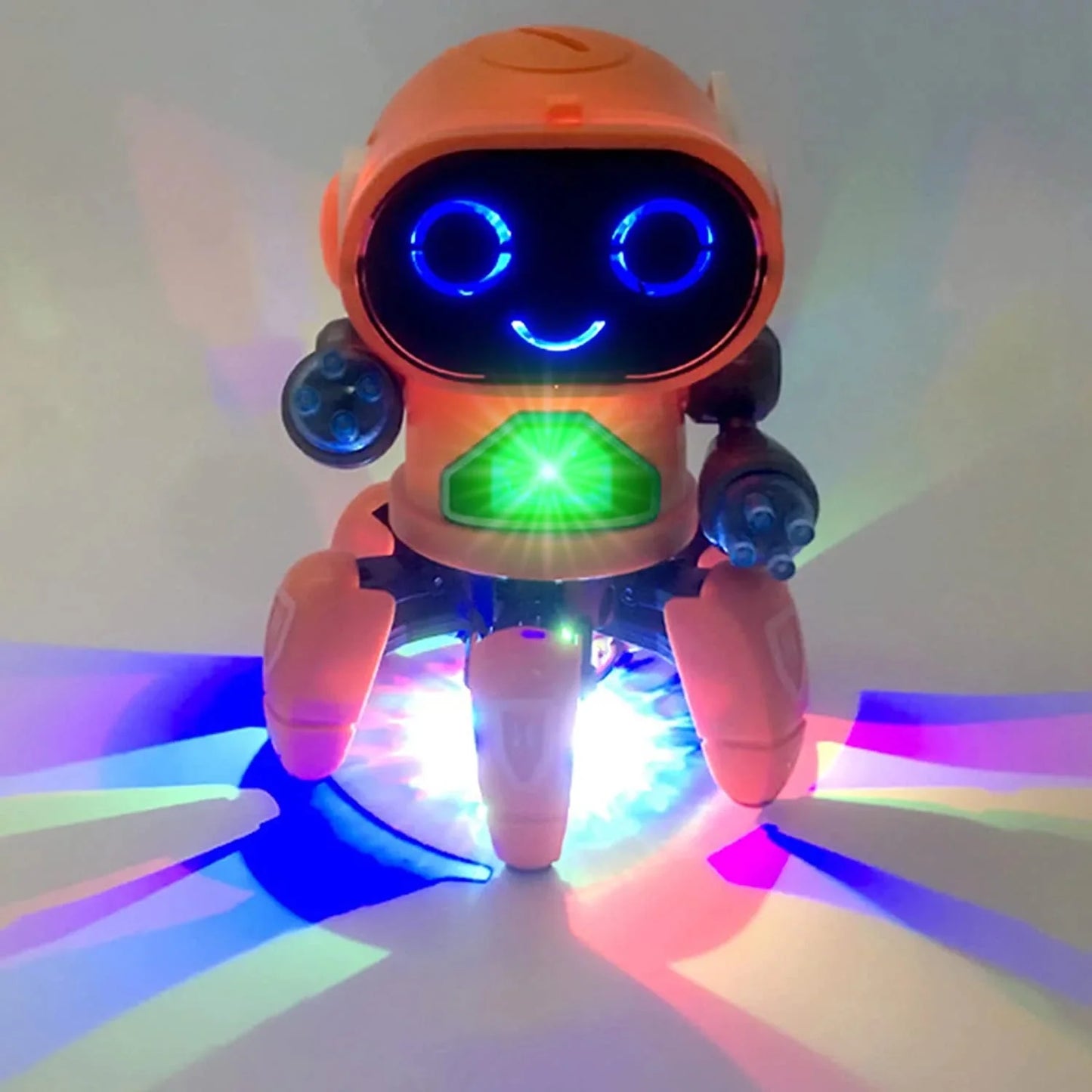 Lvelia Robot Toy for Kids, Intelligent Electronic Walking Dancing Robot Toys with Flashing Lights and Music for Age 3-12 Year Old Boys Girls Birthday Gift Present,Orange