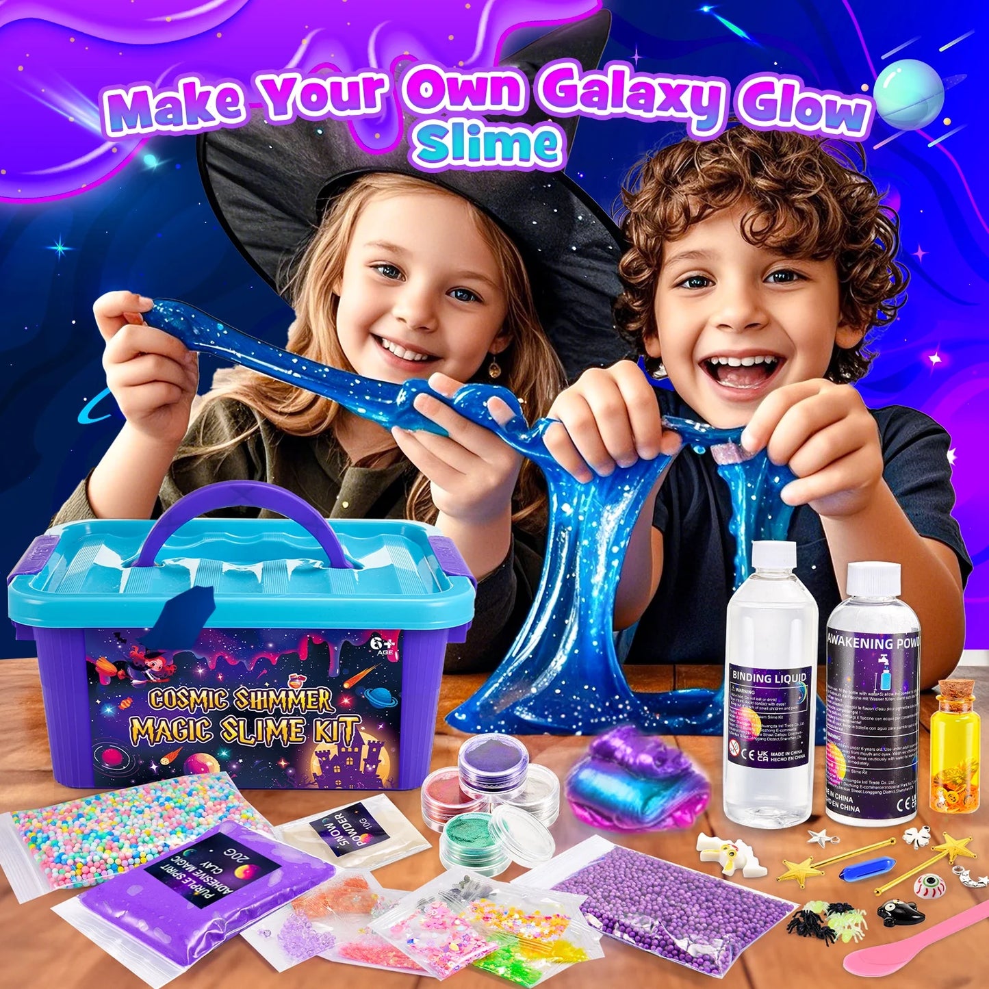 Slime Kits for Girls 6-9-12, Kids Slime Making Kit Gifts for 5 6 7 8 9 10 Years Old Girls Boys, Galaxy Slime Potion Kit, 6-12 Year Old Birthday Gift for Christmas