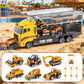 Lucky Doug Construction Toy Truck for Toddler, Boy Truck with 6 Metal Construction Cars, Toys for Boys Ages 3-6-8