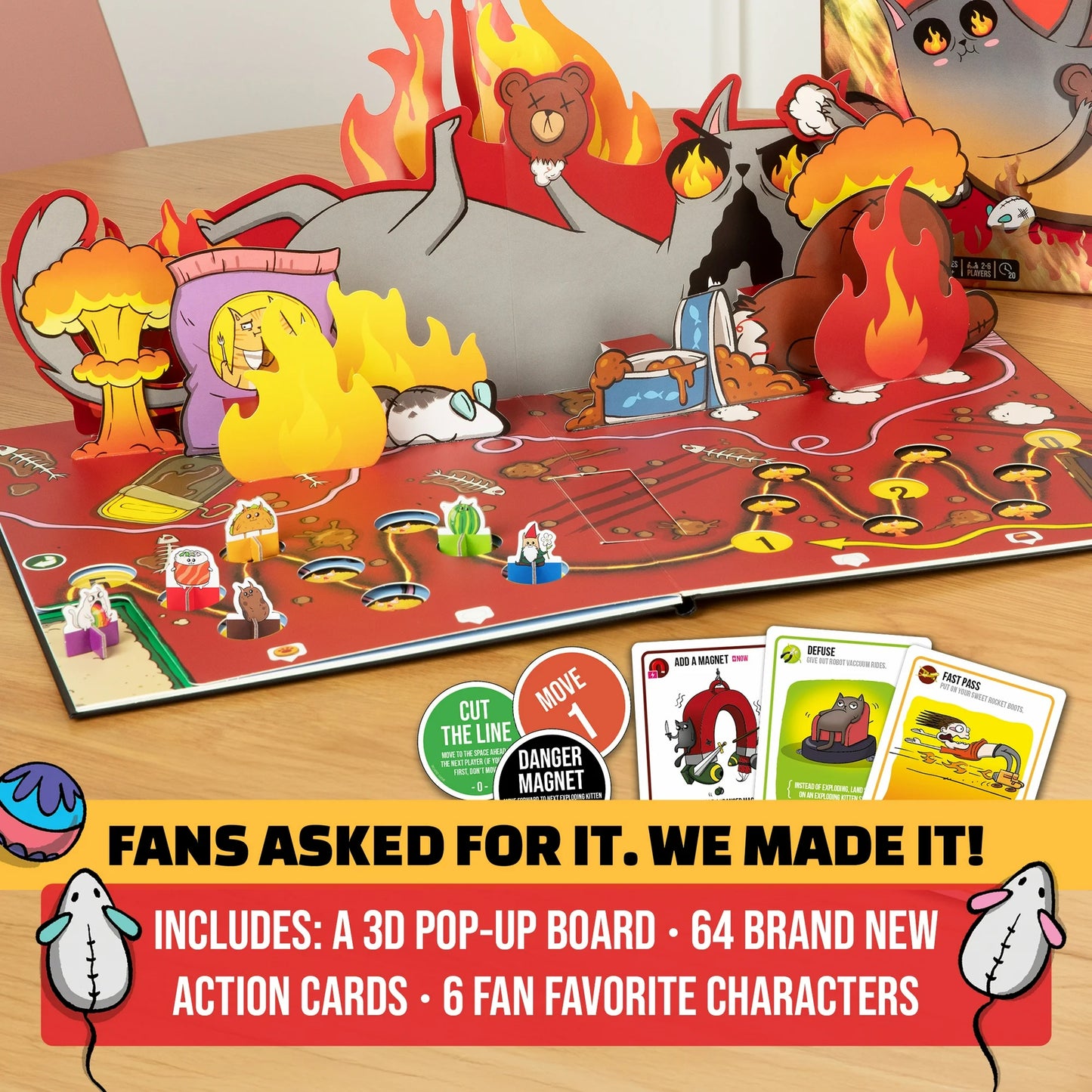 Exploding Kittens: The Board Game - The Action Packed Party Game to Celebrate their 10th Birthday - for 2-6 Players Aged 7+